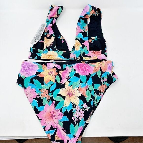 Billabong Tropic Time Reversible Floral High Waist Bikini Set XL - Picture 6 of 7